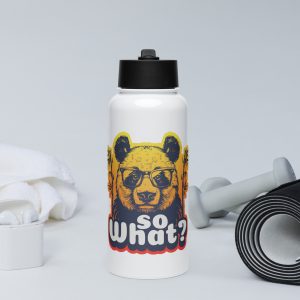 edelstahl trinkflasche mit strohhalm